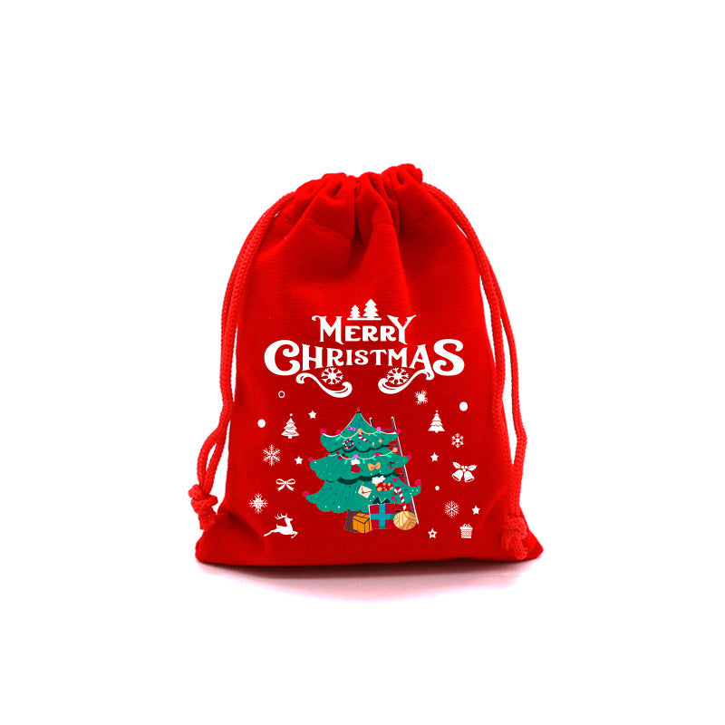 Red Velvet Christmas Drawstring Gift Bag from Mish Mash Market
