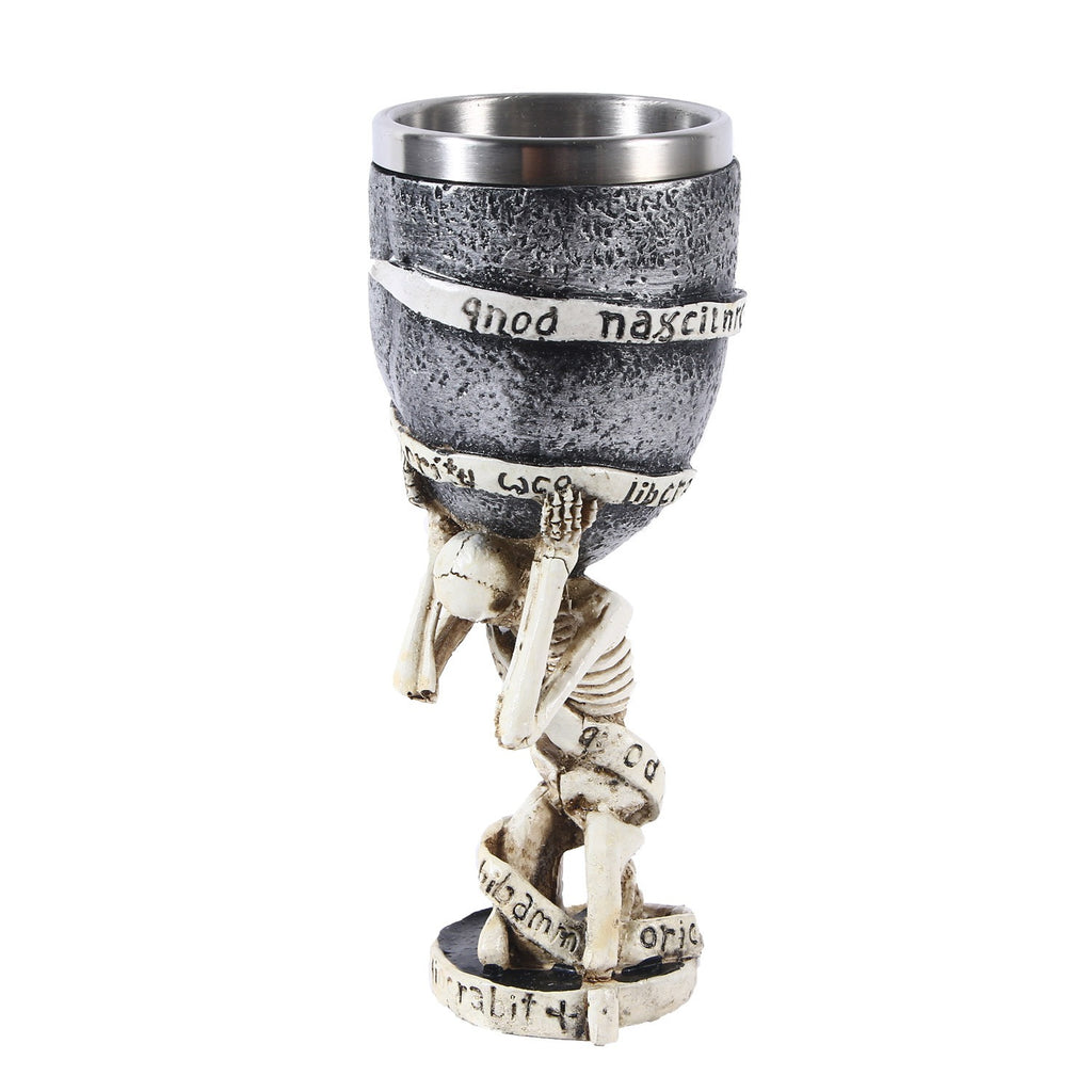 Handcrafted Skeleton Skull Resin Wine Goblet from Mish Mash Market