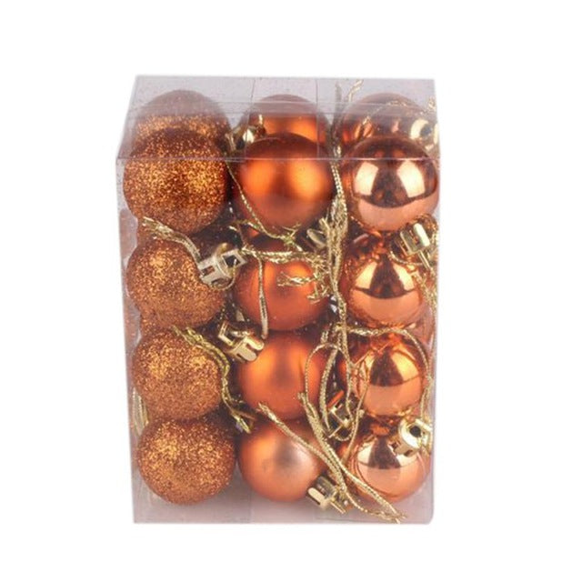 24pcs/lot 30mm / 1.2in Christmas Tree Ball Ornaments
