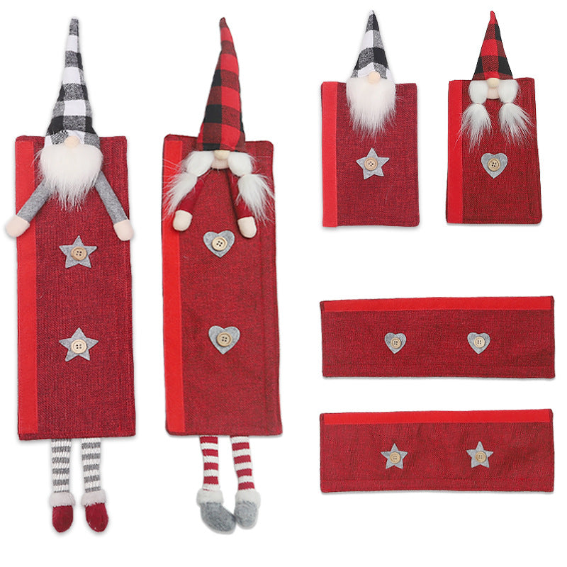 Forest Gnome Christmas Refrigerator Handle Covers 6-Piece Set