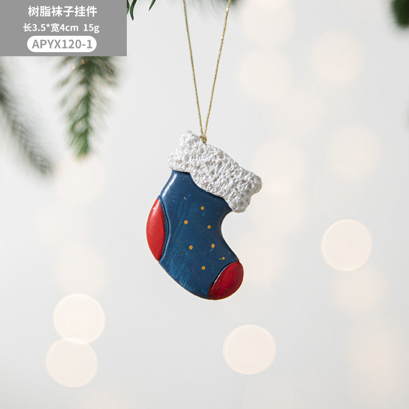 Hand-Painted Resin Christmas Tree Ornaments