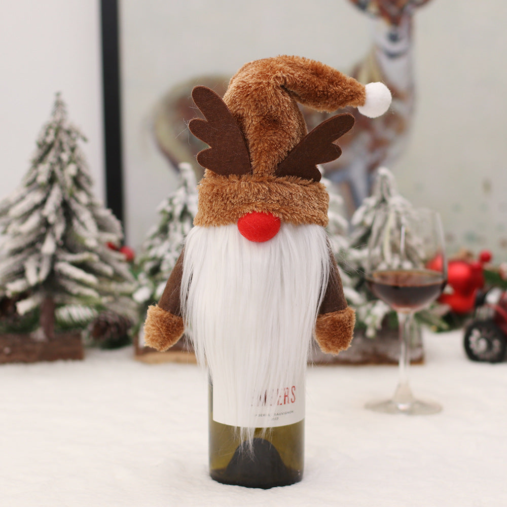 Christmas Gnome Wine Bottle Cover