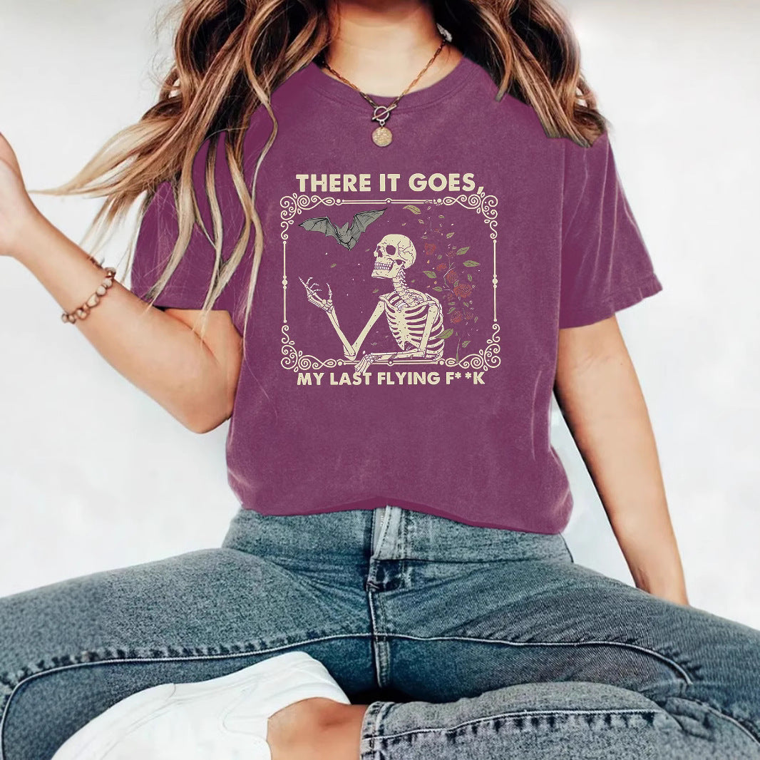 Halloween Skeleton Graphic Print Crewneck T-Shirt from Mish Mash Market