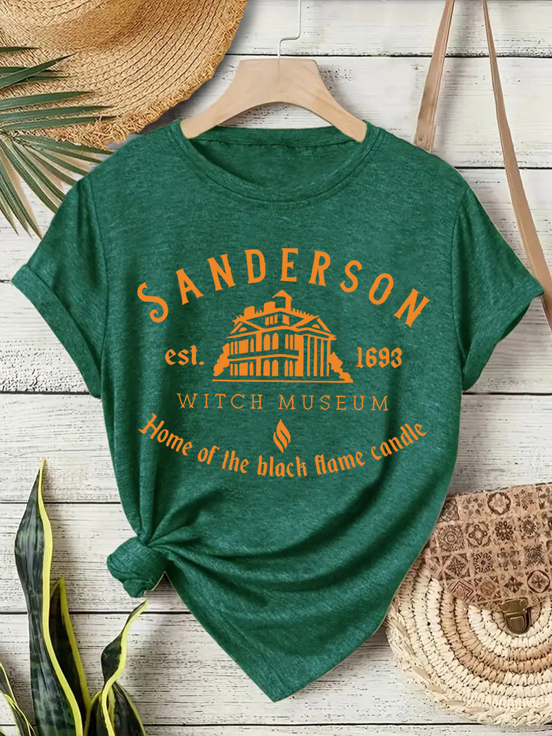 Sanderson Witch Museum Graphic T-Shirt - Halloween Short Sleeve Crewneck Top from Mish Mash Market