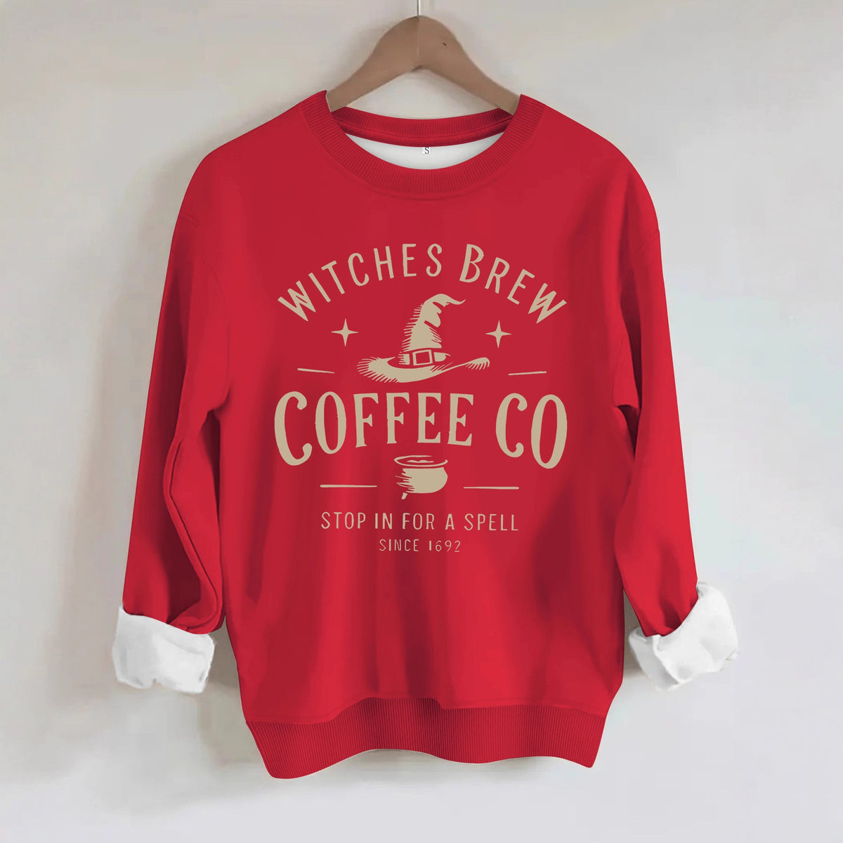 Witch's Brew Coffee Co. Halloween Graphic Sweatshirt - Casual Crewneck Pullover from Mish Mash Market