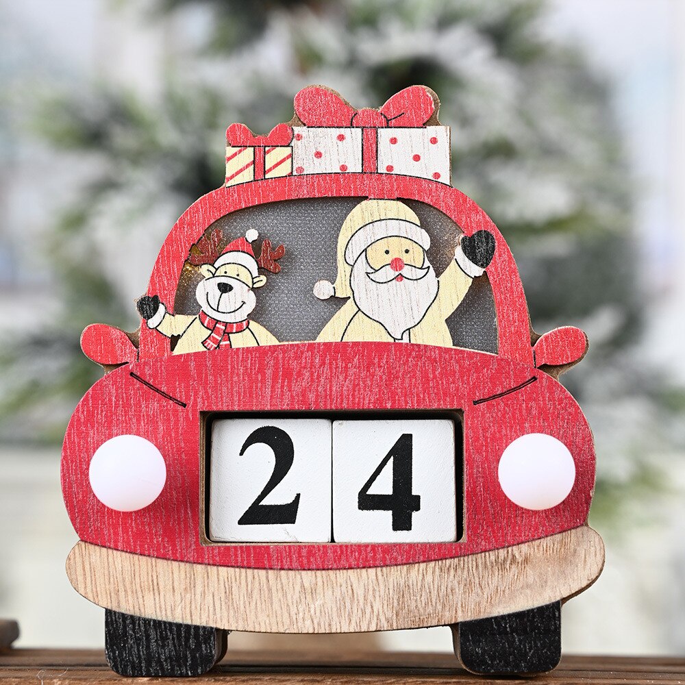 LED Wooden Christmas Car Advent Calendar