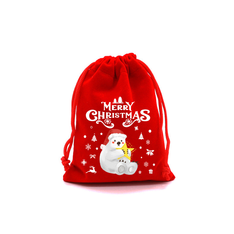 Red Velvet Christmas Drawstring Gift Bag from Mish Mash Market