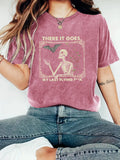 Halloween Skeleton Graphic Print Crewneck T-Shirt from Mish Mash Market
