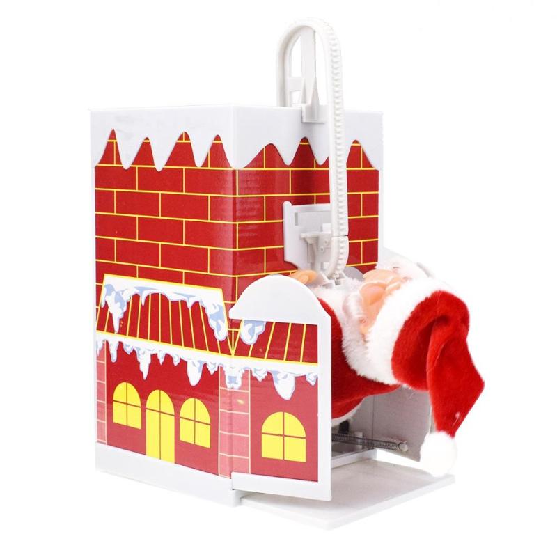 Electric Animated Musical Santa Claus Climbing in Chimney