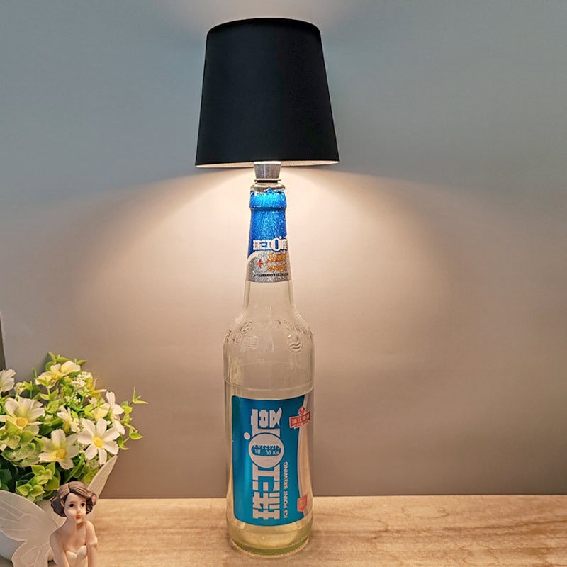 Cordless LED Wine Bottle Lamp - Rechargeable Dimmable Table Light for Bar & Home