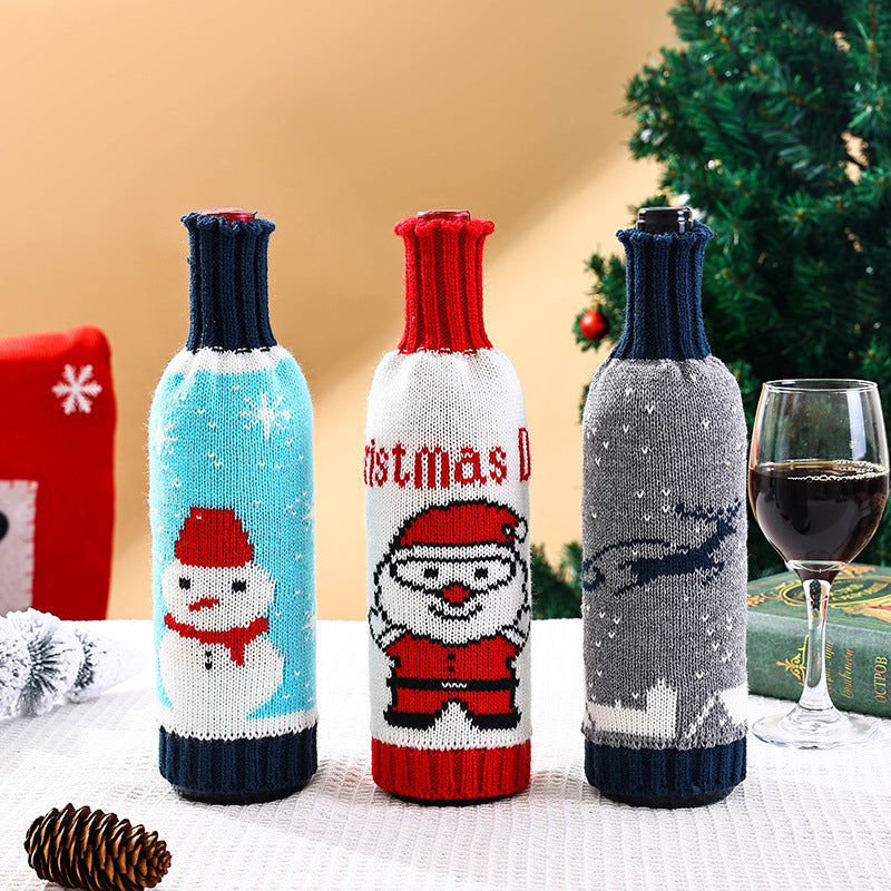 Festive Holiday Knitted Wine Bottle Cover from Mish Mash Market