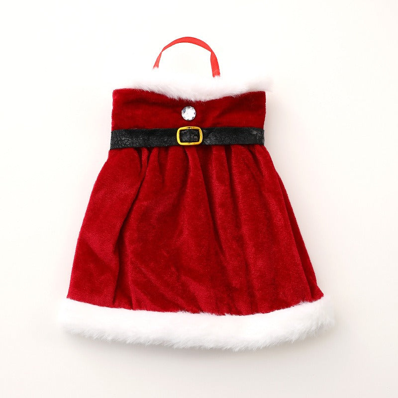Christmas Red Wine Bottle Cover & Dress Decoration (Santa Suit Style) from Mish Mash Market