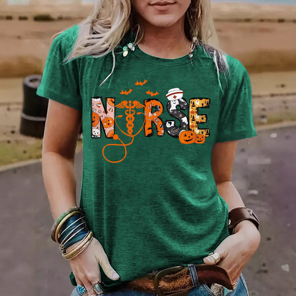 Spooktacular Halloween Nurse Graphic T-Shirt from Mish Mash Market