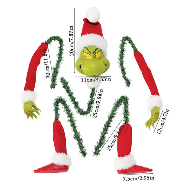 5 Pcs Grinch Elf Christmas Tree Topper & Body Ornaments Set from Mish Mash Market