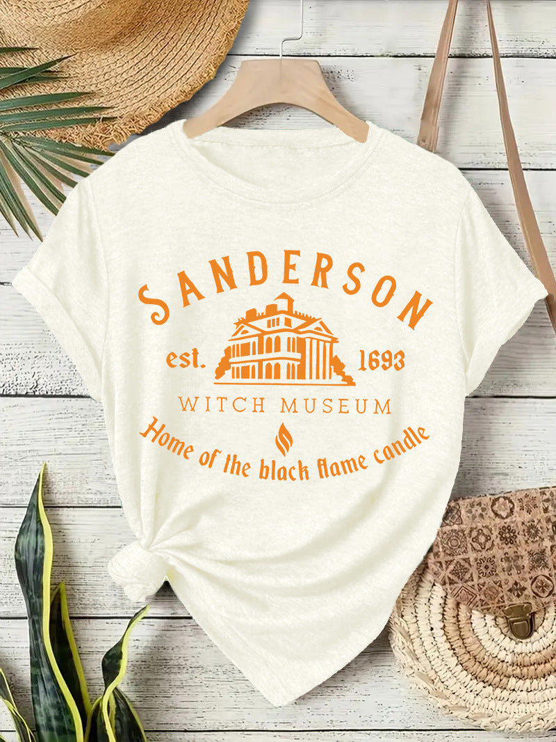 Sanderson Witch Museum Graphic T-Shirt - Halloween Short Sleeve Crewneck Top from Mish Mash Market