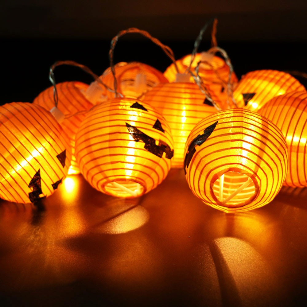 10-LED Pumpkin String Lights, 4-Foot Warm White Halloween Decor from Mish Mash Market