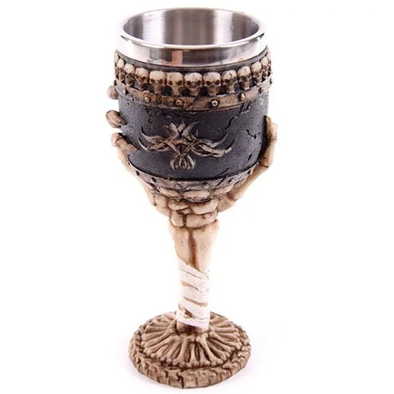 Skeleton Hand Resin Wine Chalice - Gothic Stainless Steel Cup from Mish Mash Market