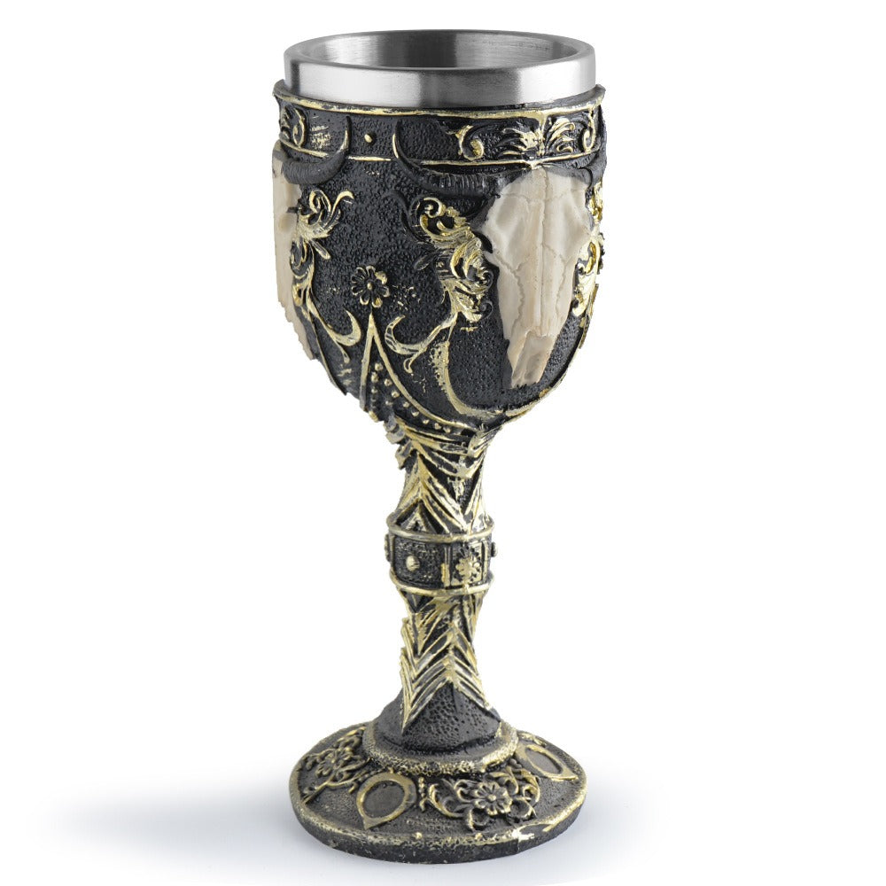 Fossil Skull Resin Wine Goblet from Mish Mash Market