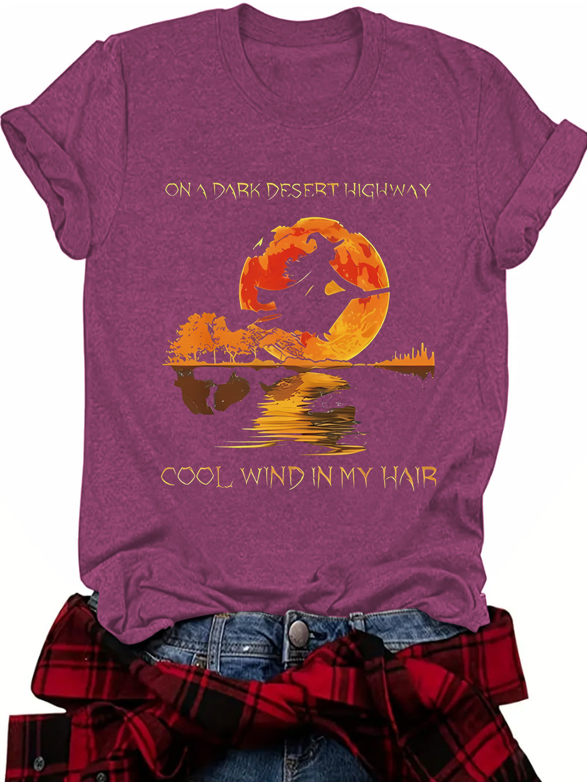 Halloween Witch Graphic T-Shirt - On A Dark Desert Highway from Mish Mash Market