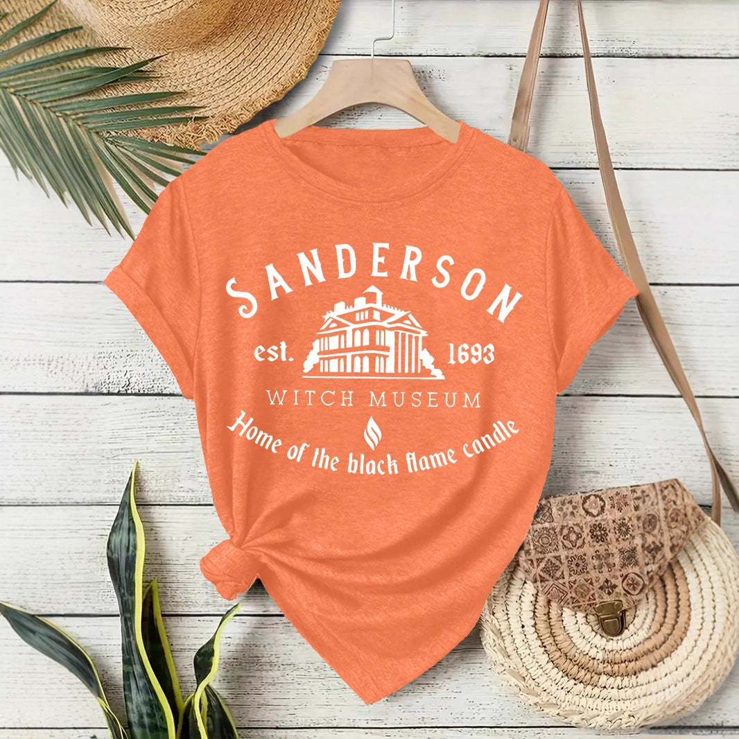 Sanderson Witch Museum Graphic T-Shirt - Halloween Short Sleeve Crewneck Top from Mish Mash Market