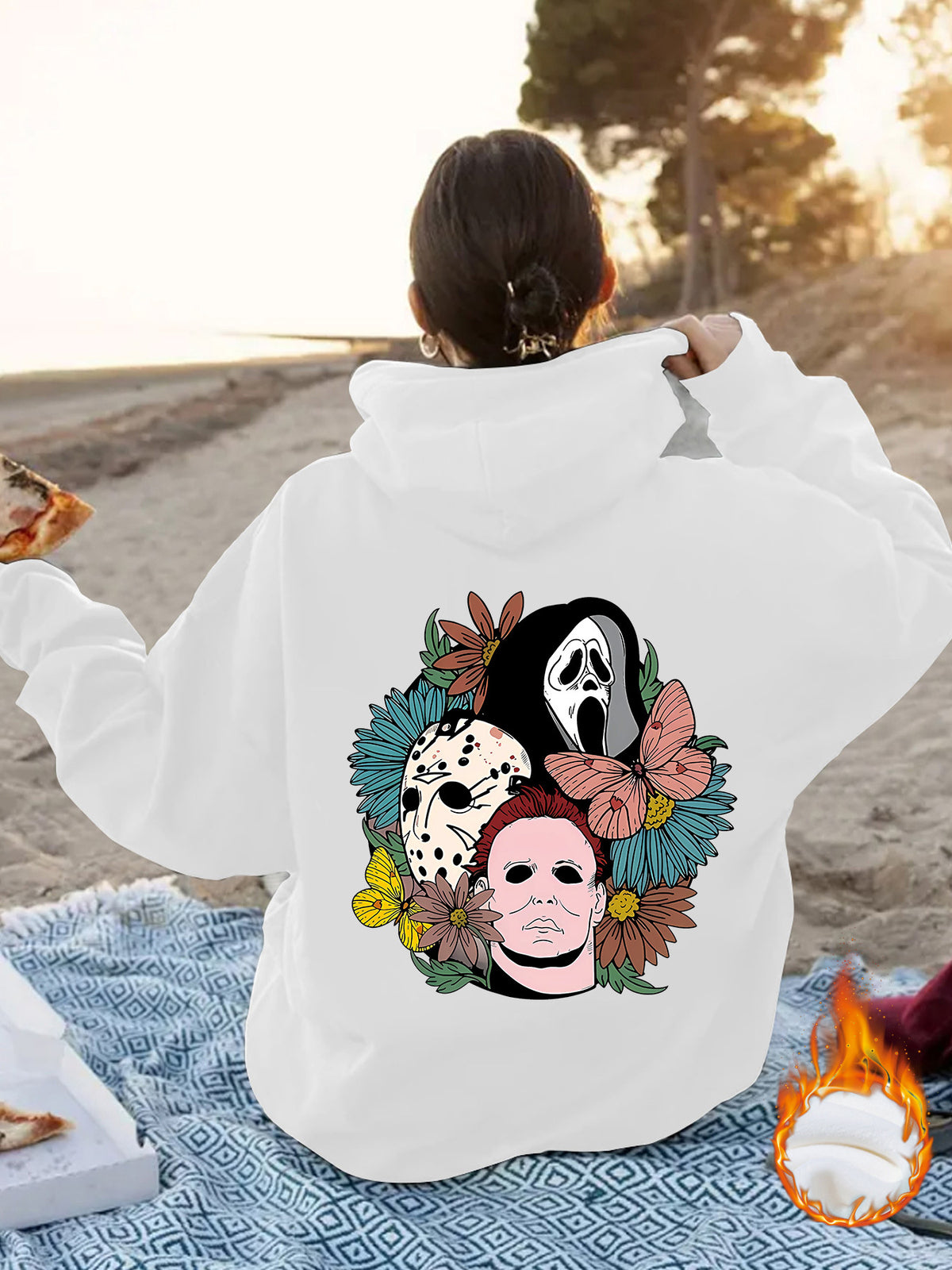 Women's Halloween Horror Movie Graphic Oversized Hoodie from Mish Mash Market