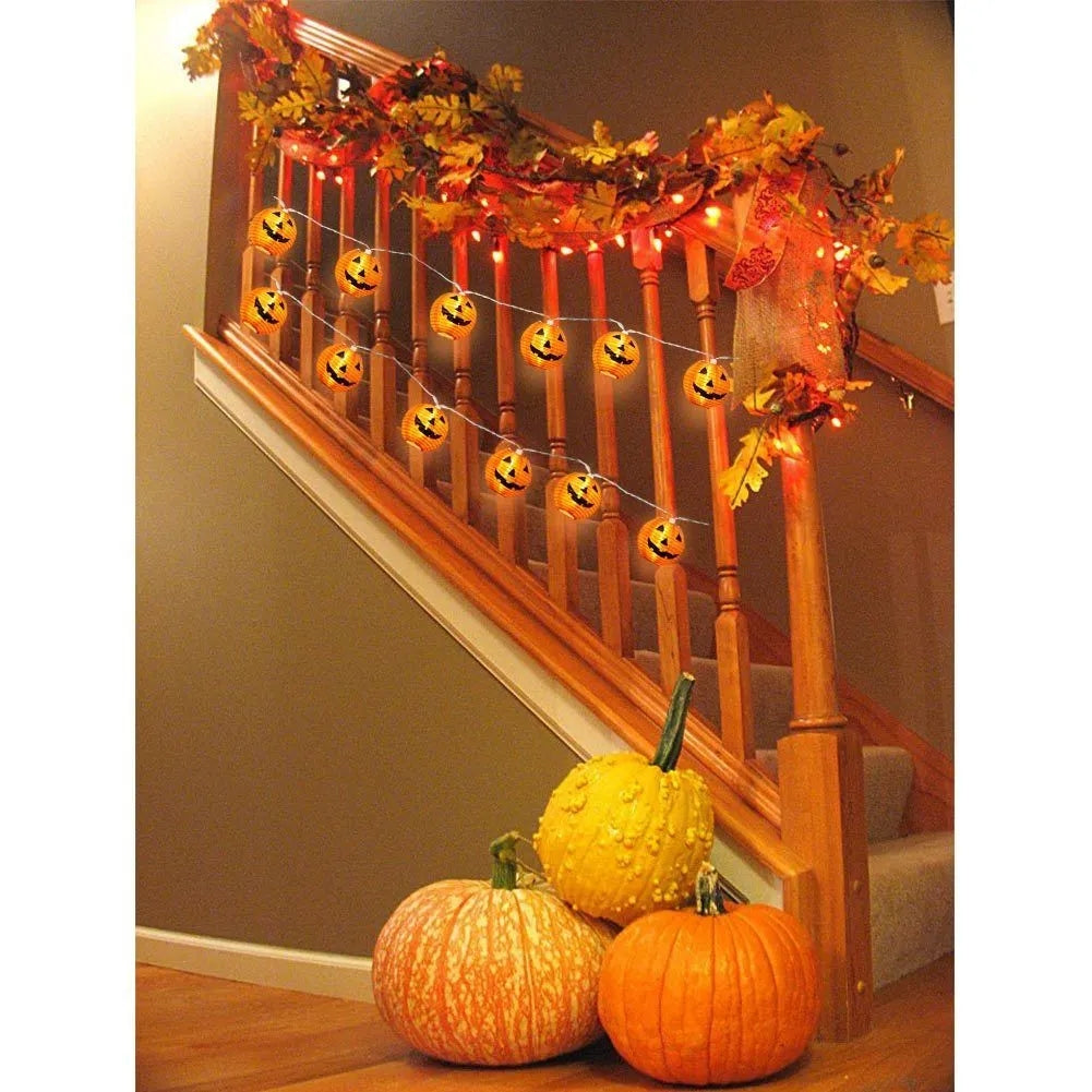 10-LED Pumpkin String Lights, 4-Foot Warm White Halloween Decor from Mish Mash Market