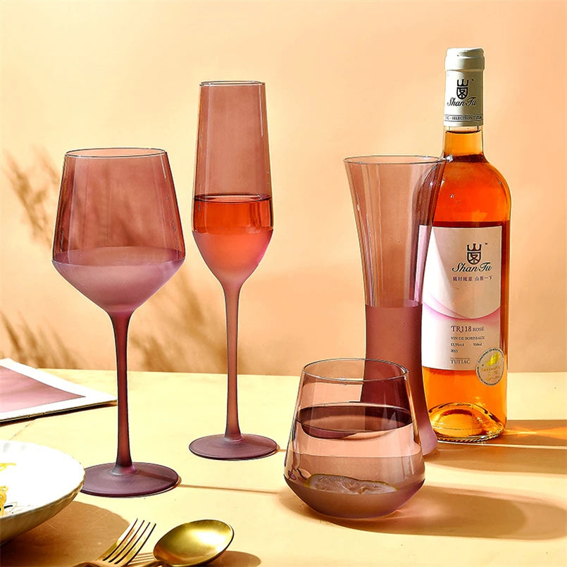 Modern Lavender Frosted Wine Goblet – Elegant French Style from Mish Mash Market