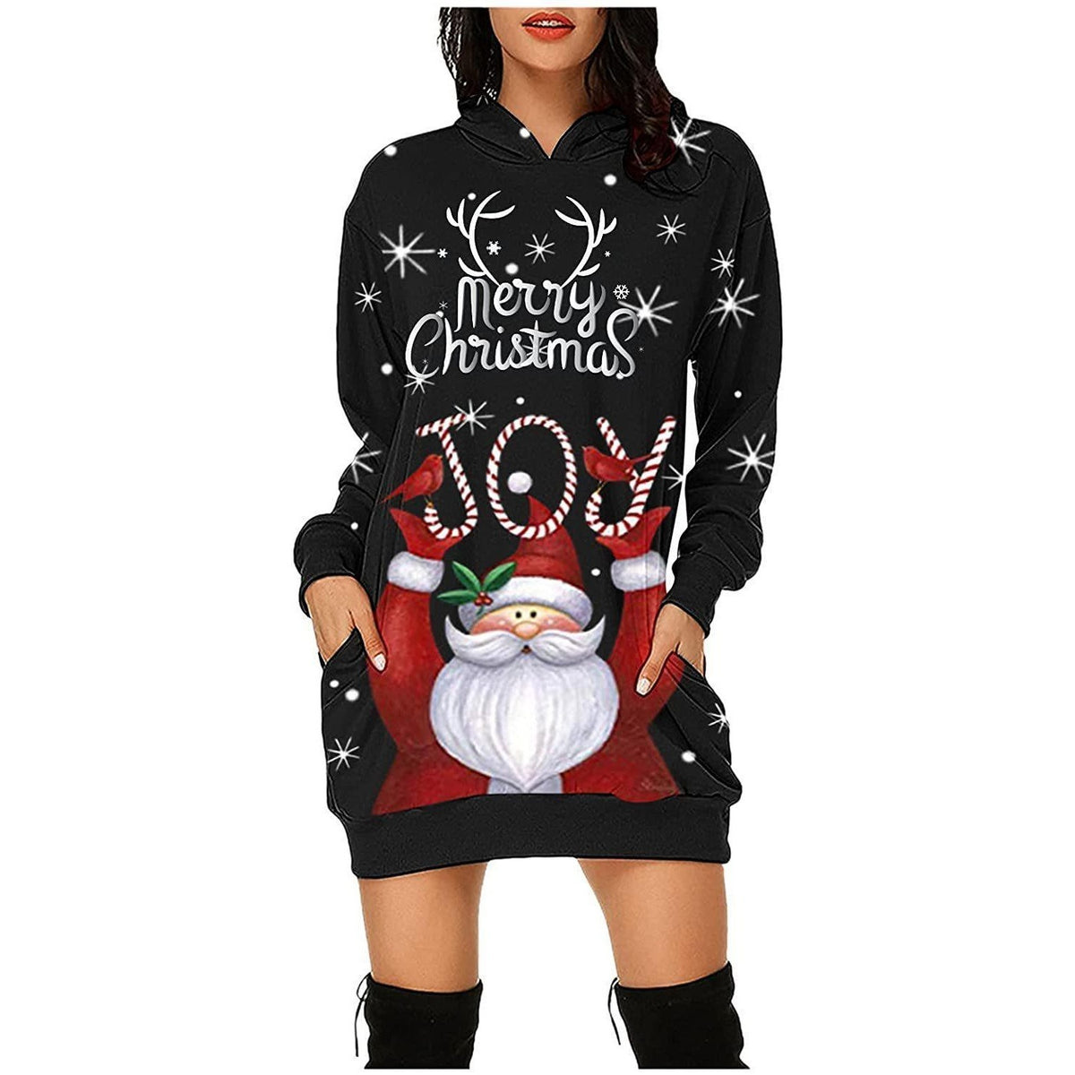Women's Long Sleeve Christmas Hoodie Dress from Mish Mash Market