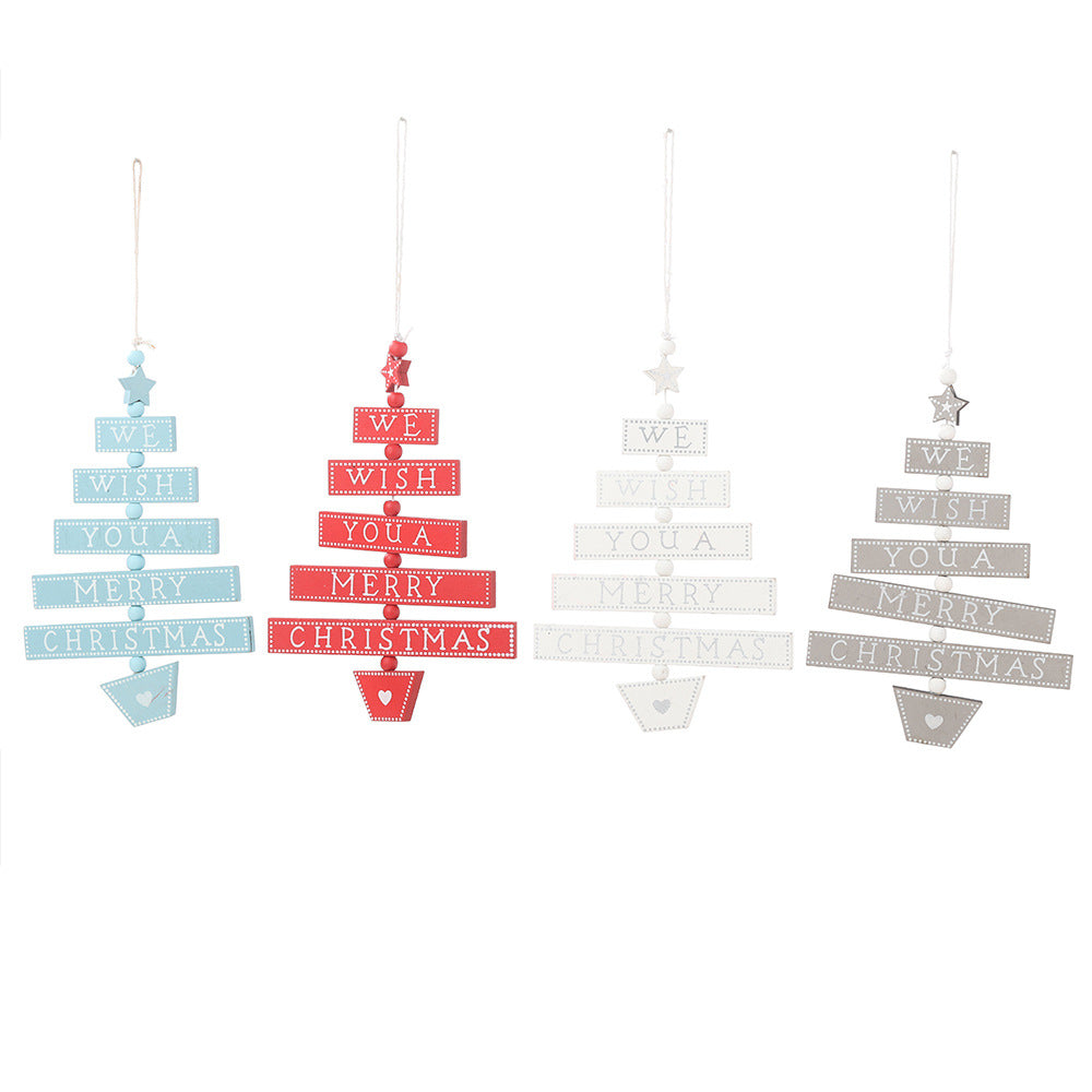 "WE WISH YOU A MERRY CHRISTMAS" Wood Hanging Sign