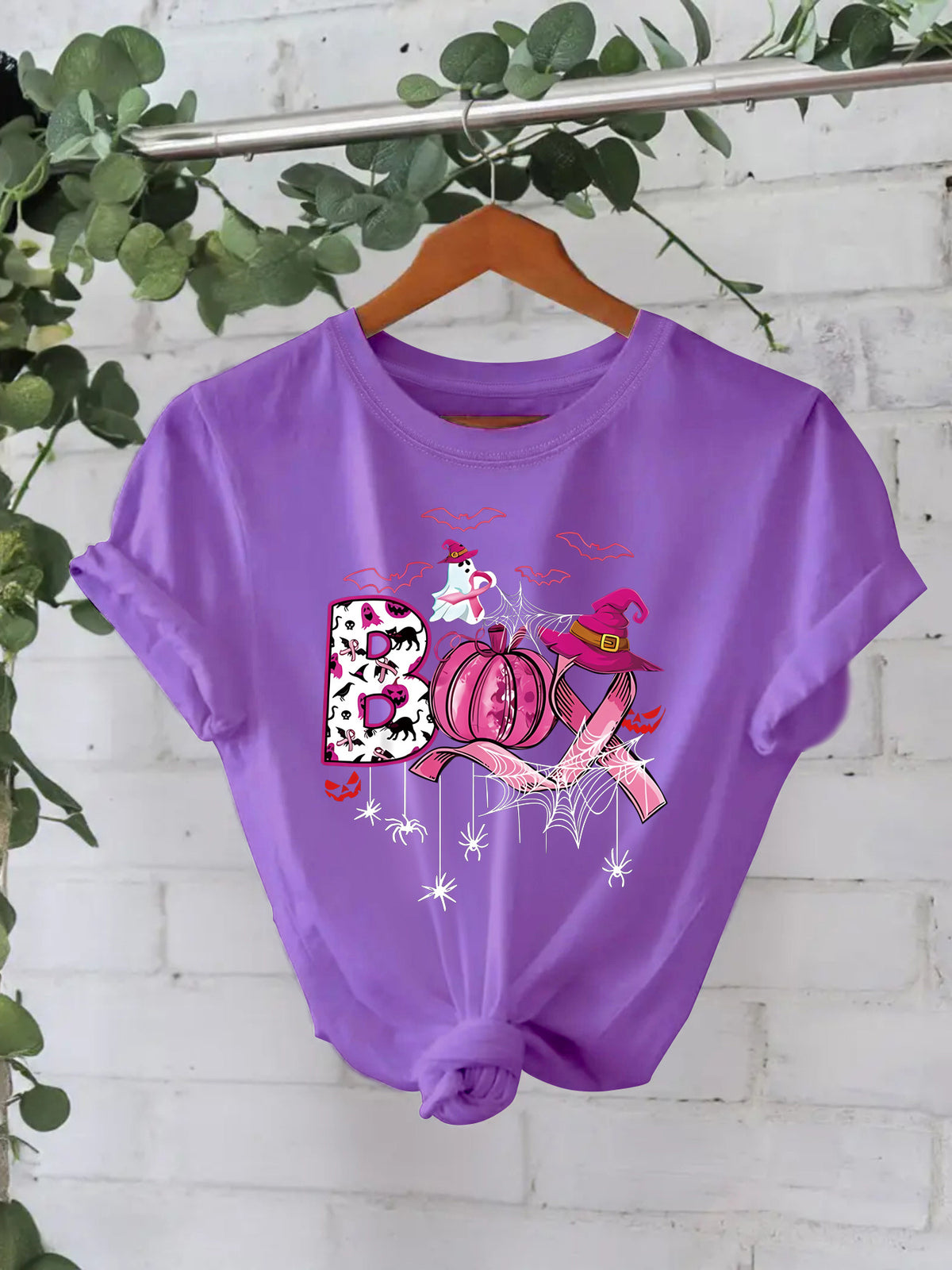 Halloween Pattern Graphic Printed Short Sleeve T-Shirt from Mish Mash Market