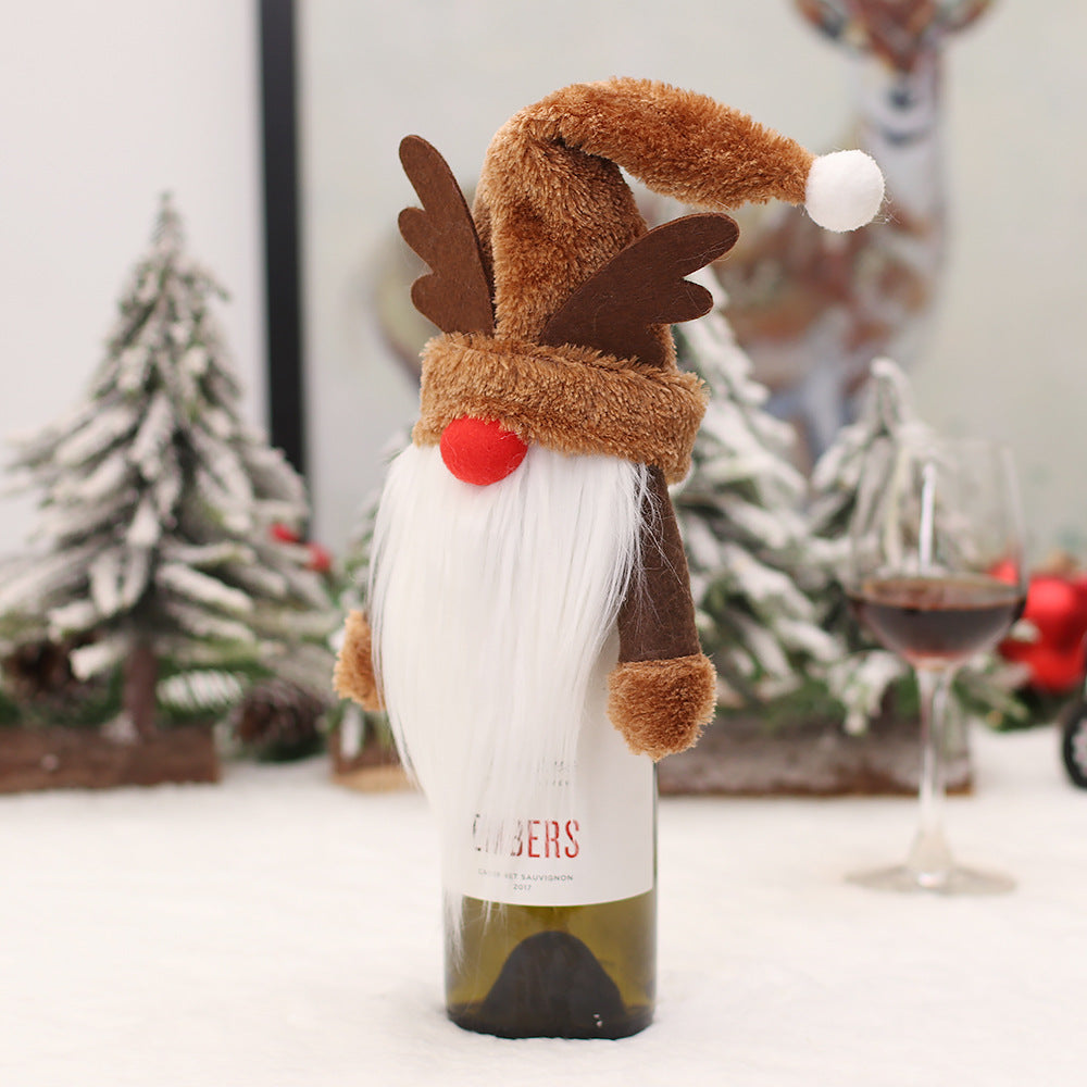 Christmas Gnome Wine Bottle Cover