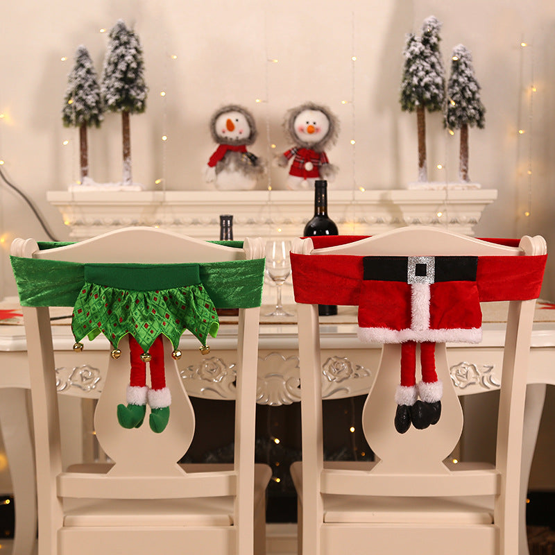 Festive Holiday Santa Belt and Elf Dress Chair Covers from Mish Mash Market