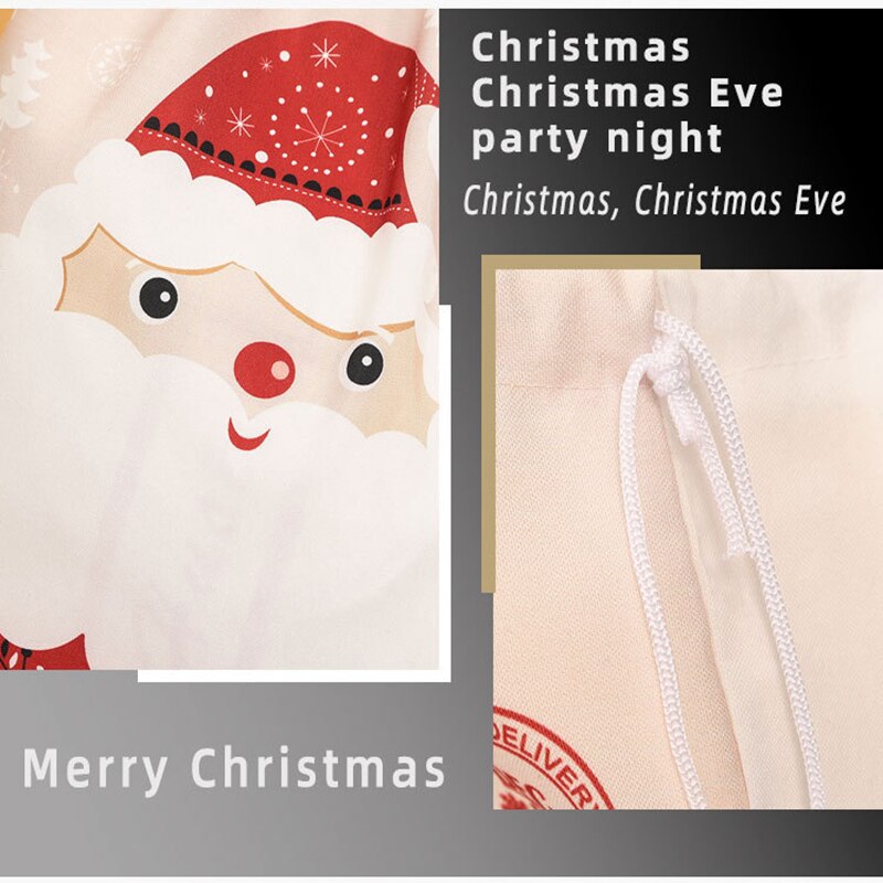 Christmas Canvas Drawstring Gift Bag