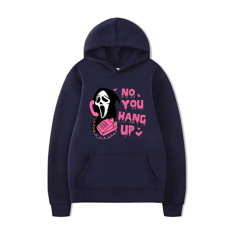 Halloween Ghost Graphic Loose Fit Hoodie – Casual Unisex Long Sleeve Sweatshirt from Mish Mash Market