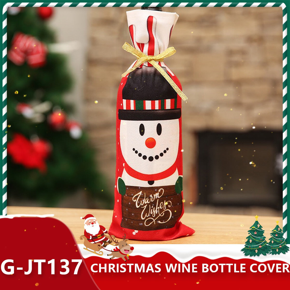 Festive Holiday Wine Bottle Gift Bags - Santa & Winter Themes from Mish Mash Market