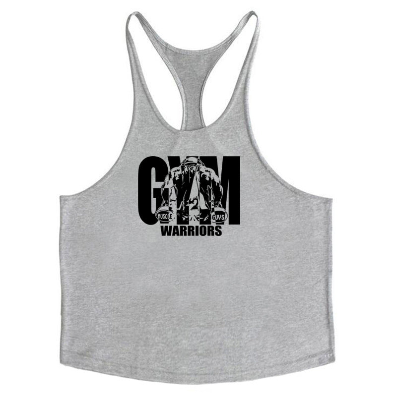 Men's Deep Cut Stringer Gym Tank Top - Cotton Bodybuilding Fitness Vest from Mish Mash Market