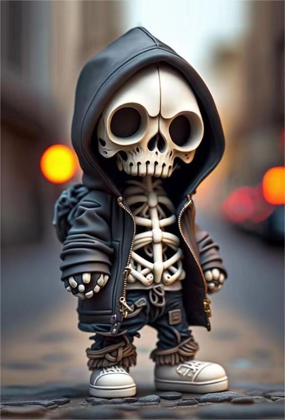 Cool Skeleton Figurine - Halloween Resin Tabletop Decor from Mish Mash Market