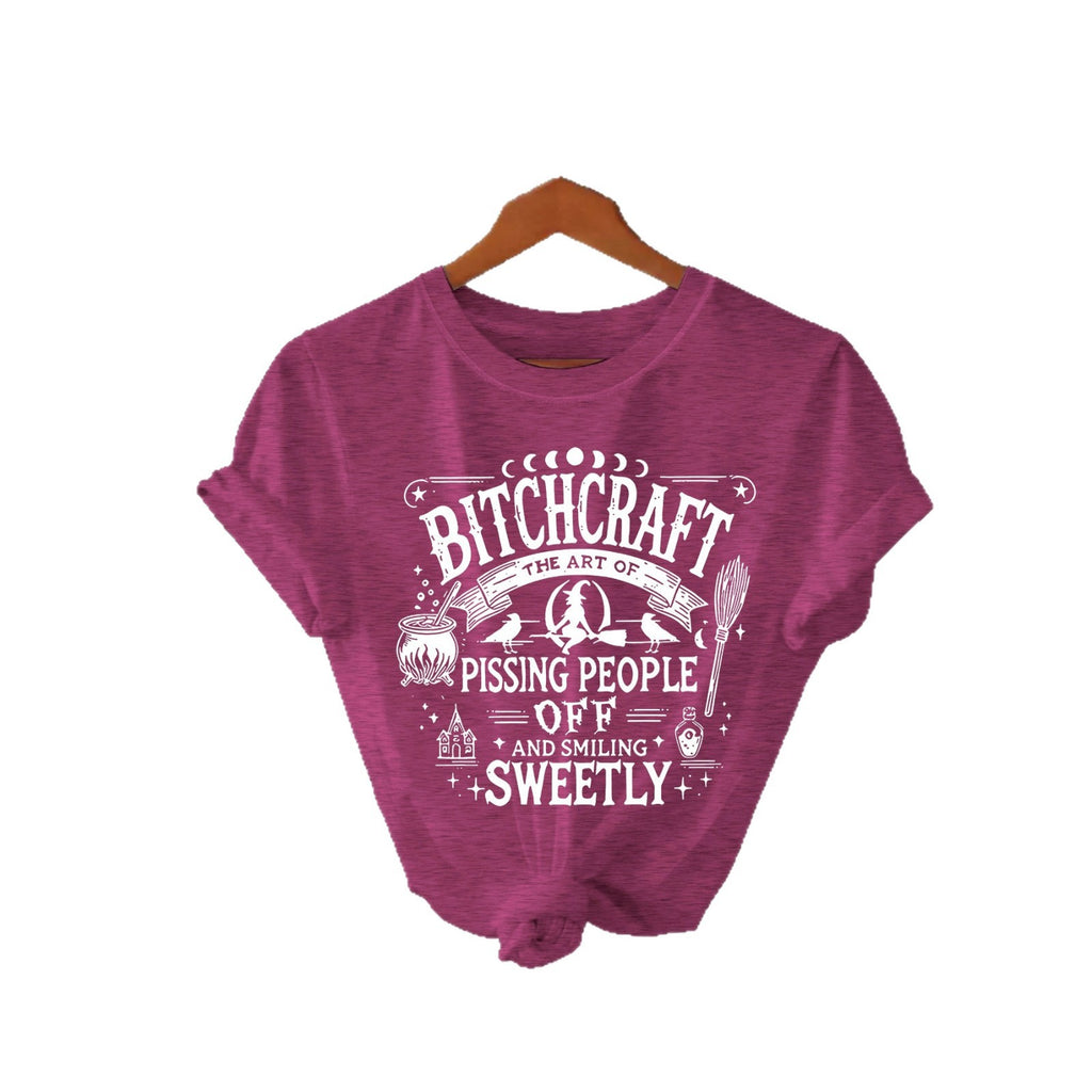 Bitchcraft Graphic Halloween T-Shirt – Loose Fit Short Sleeve Tee from Mish Mash Market