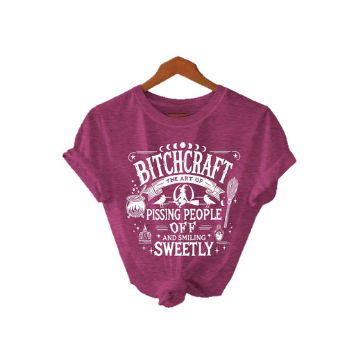 Bitchcraft Graphic Halloween T-Shirt – Loose Fit Short Sleeve Tee from Mish Mash Market