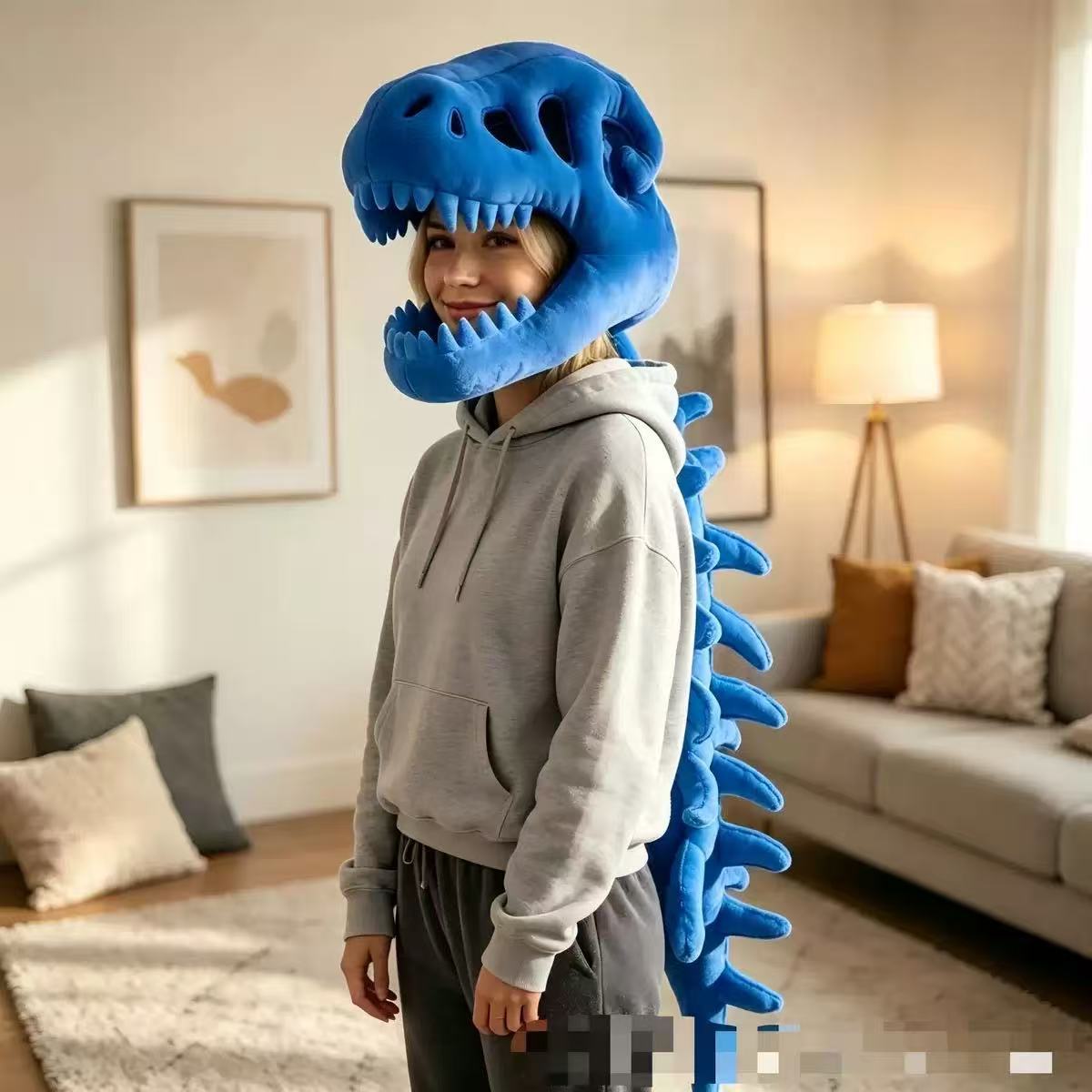 Dinosaur Skeleton Headpiece and Back Bone Cosplay Costume Prop from Mish Mash Market