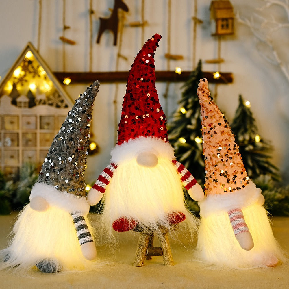 Sequined Holiday LED Lighted Plush Gnome from Mish Mash Market