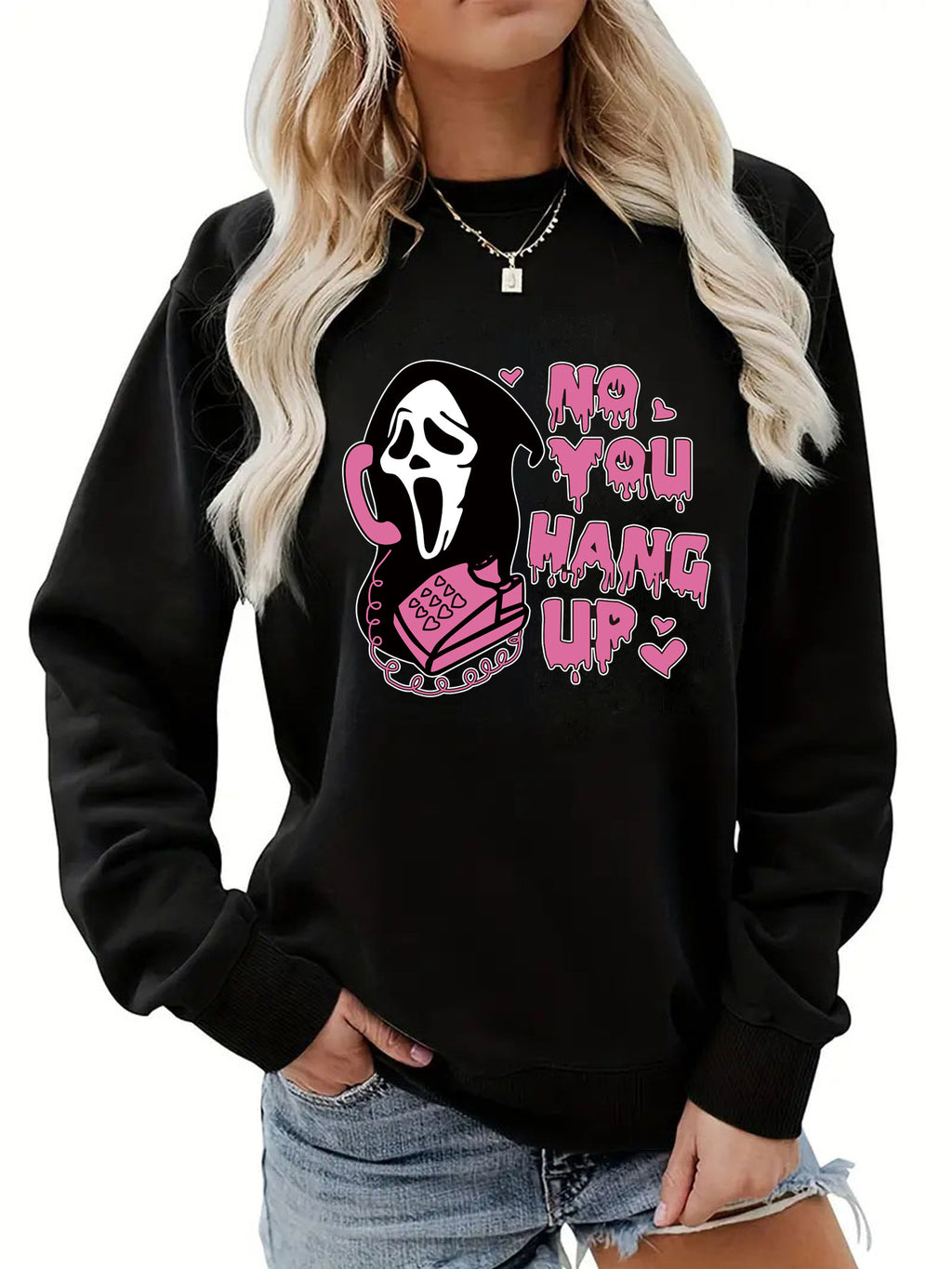 Halloween Ghostface "No You Hang Up" Fleece Sweatshirt
