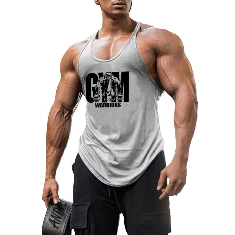 Men's Deep Cut Stringer Gym Tank Top - Cotton Bodybuilding Fitness Vest from Mish Mash Market