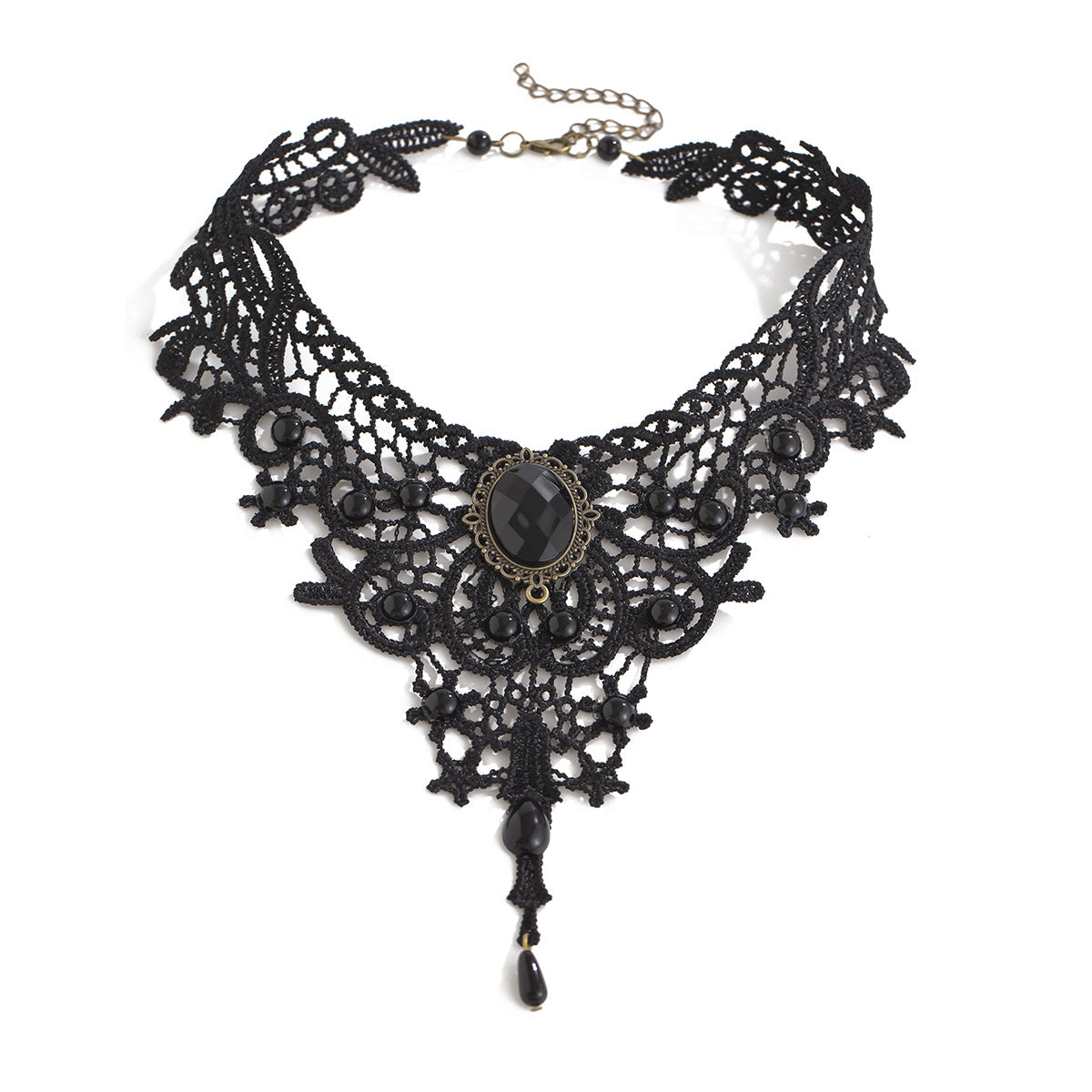 Gothic Victorian Lace Choker Necklace – Geometric Halloween Collarbone Chain from Mish Mash Market