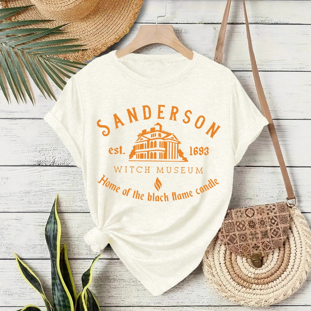 Sanderson Witch Museum Graphic T-Shirt - Halloween Short Sleeve Crewneck Top from Mish Mash Market