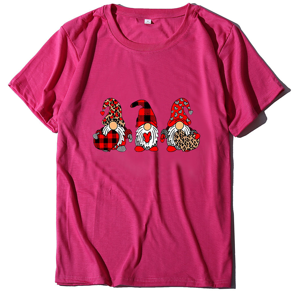 Gnome Graphic T-Shirt for Women – Love Printed Loose Fit Top