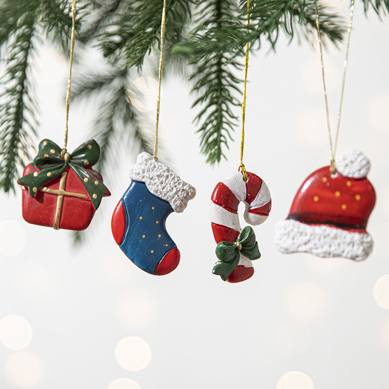 Hand-Painted Resin Christmas Tree Ornaments