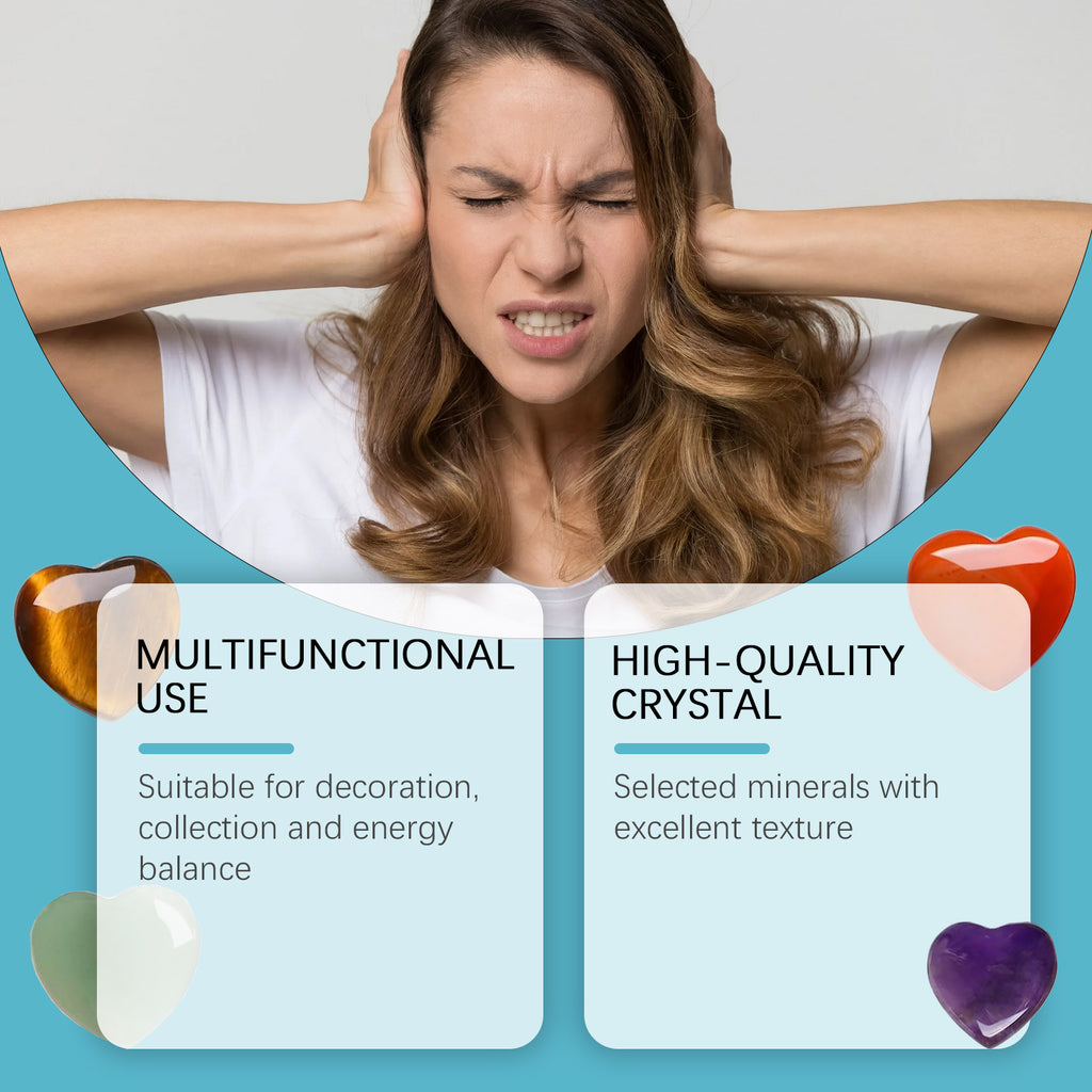 7-Piece Love Crystal Healing Stone Set - Natural Chakra Balance Kit from Mish Mash Market