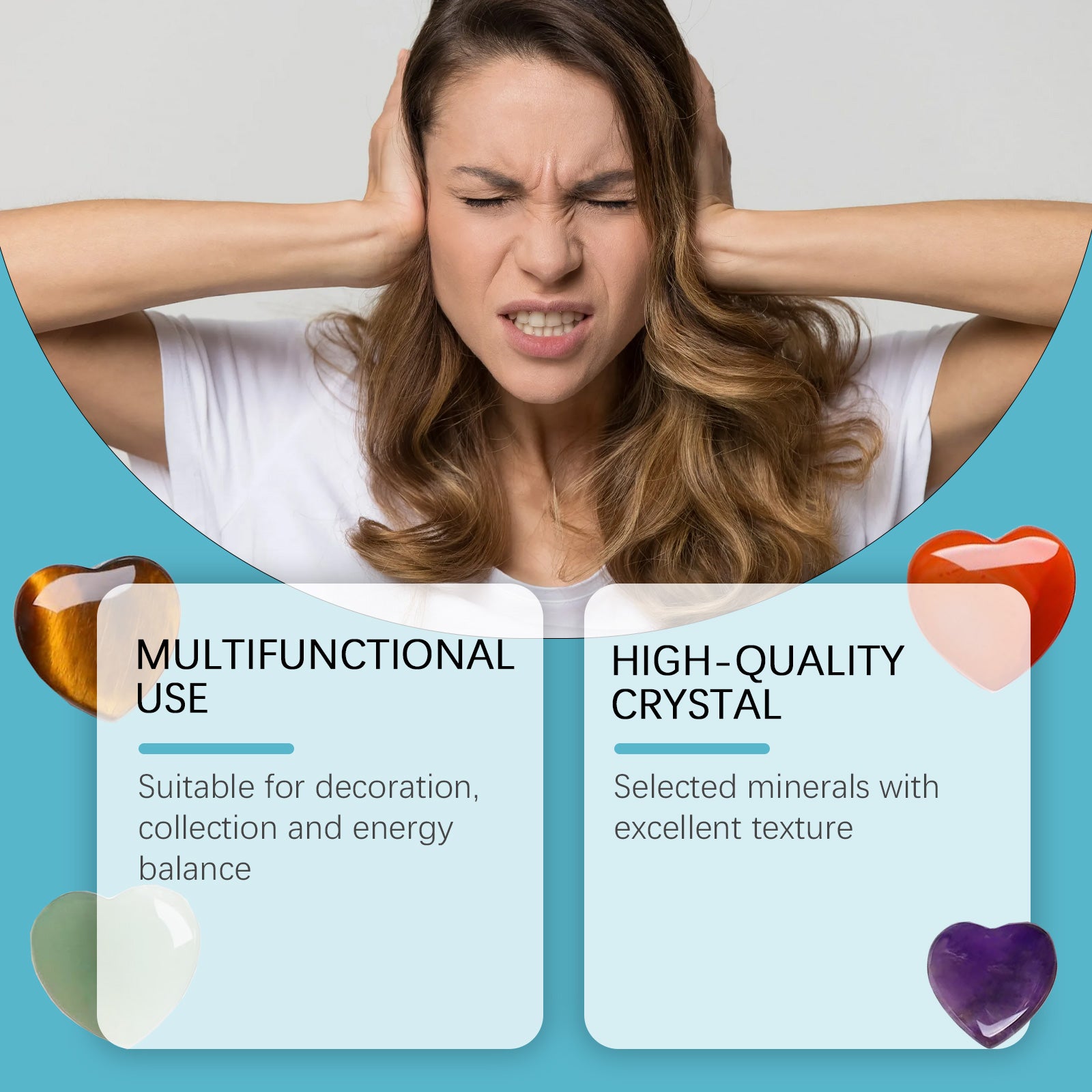 7-Piece Love Crystal Healing Stone Set - Natural Chakra Balance Kit from Mish Mash Market