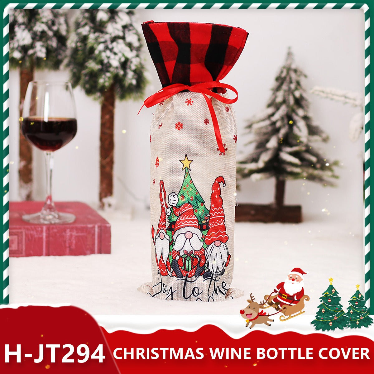 Festive Holiday Wine Bottle Gift Bags - Santa & Winter Themes from Mish Mash Market